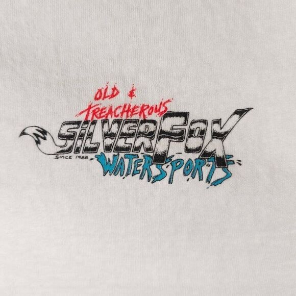 Vintage Silver Fox Watersports T Shirt Mens Size 3XL White Y2K Watercraft - Picture 3 of 7